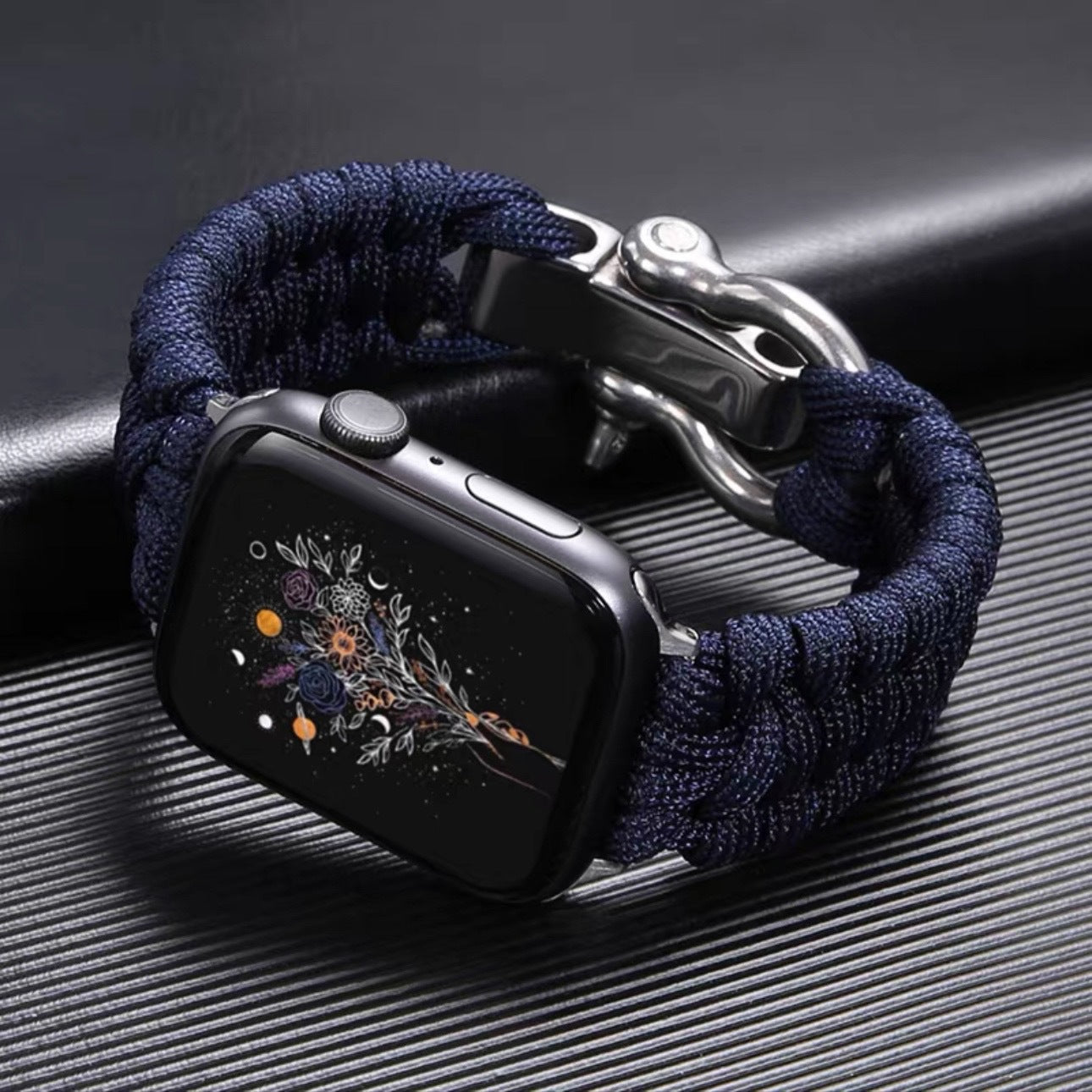 Apple Watch 7 Paracord Woven Strap with Steel Buckle