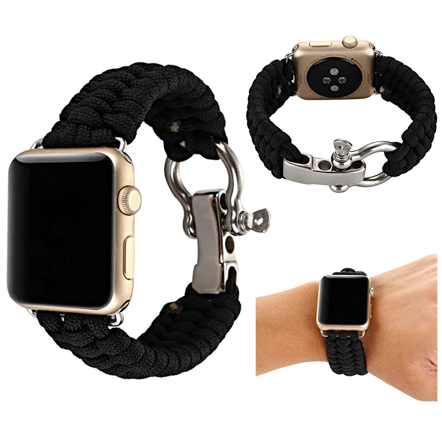 Apple Watch 7 Paracord Woven Strap with Steel Buckle