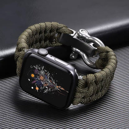 Apple Watch 7 Paracord Woven Strap with Steel Buckle