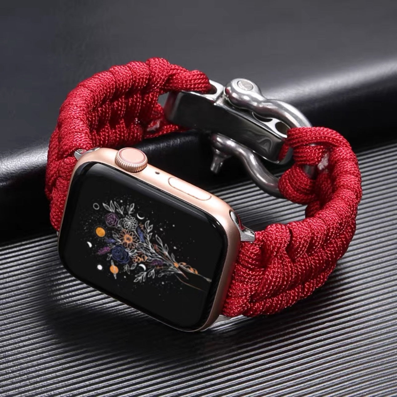 Apple Watch 7 Paracord Woven Strap with Steel Buckle