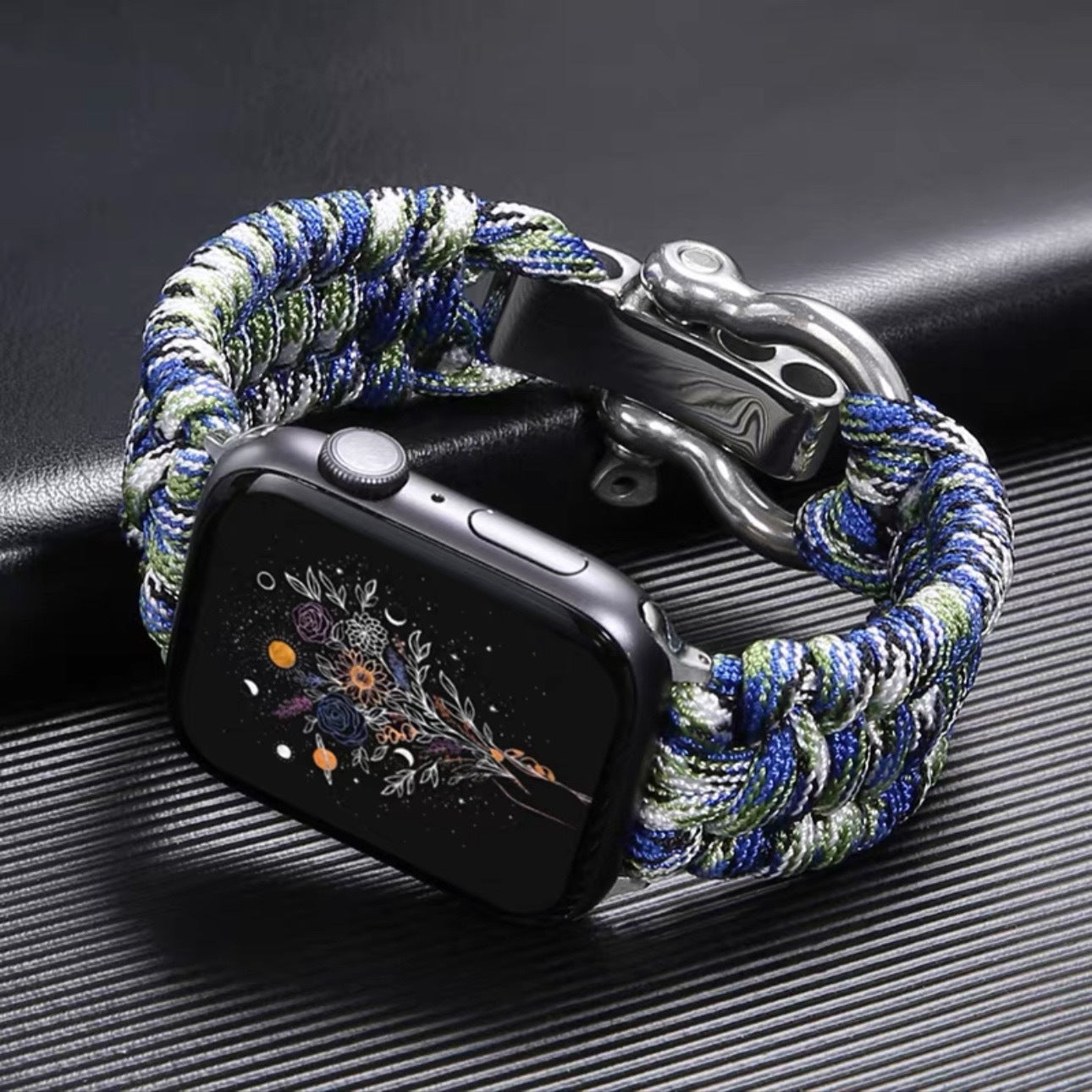 Apple Watch 7 Paracord Woven Strap with Steel Buckle