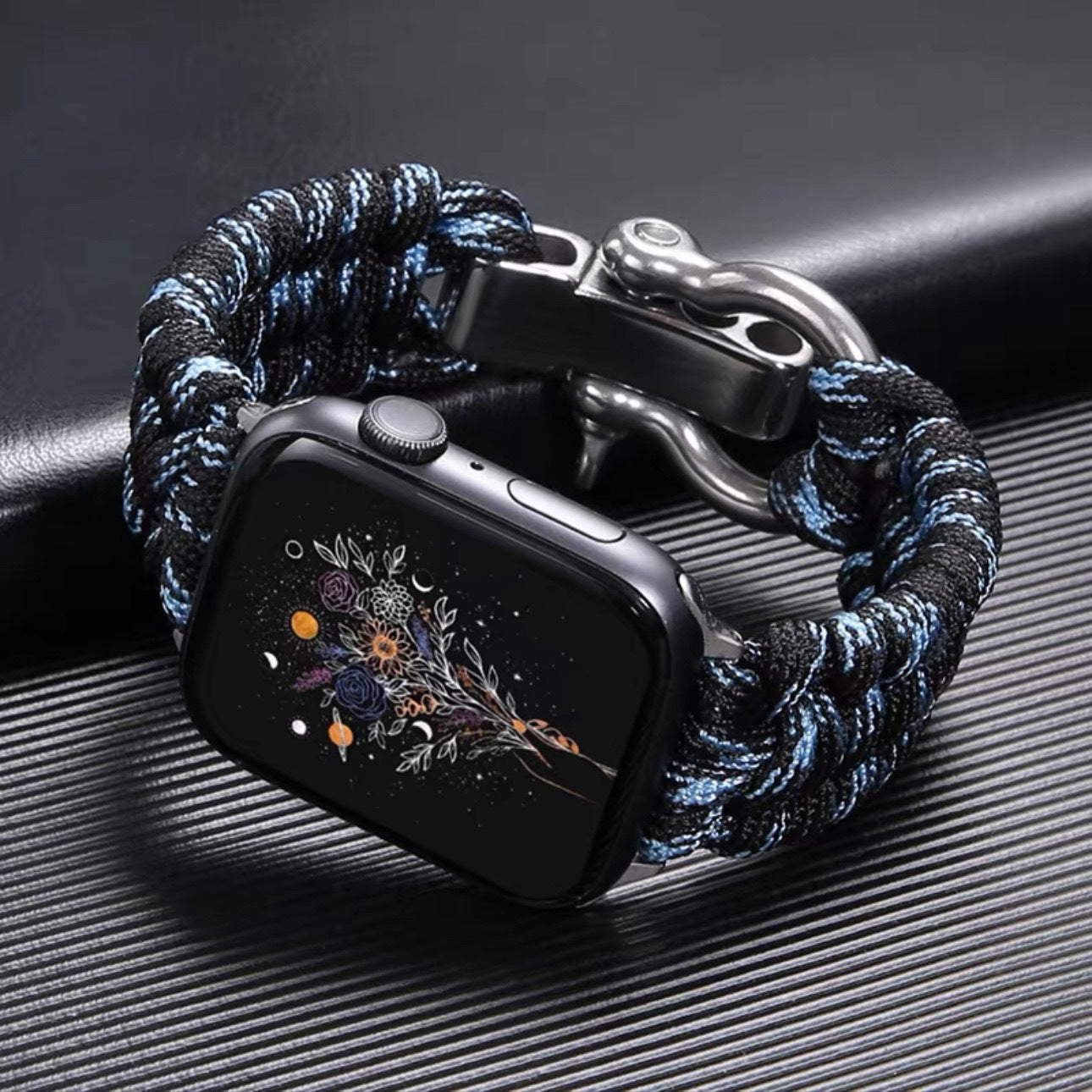Apple Watch 7 Paracord Woven Strap with Steel Buckle