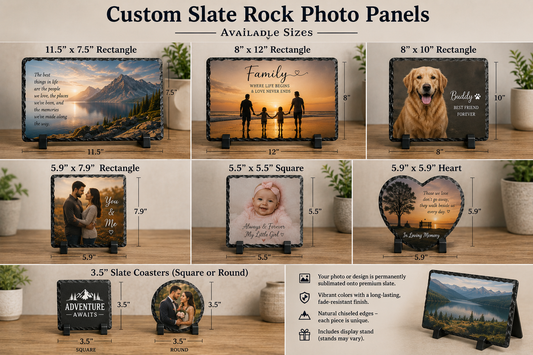 Customizable Rock Slate and Coasters