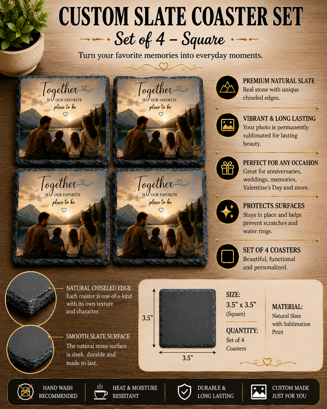 Customizable Rock Slate and Coasters