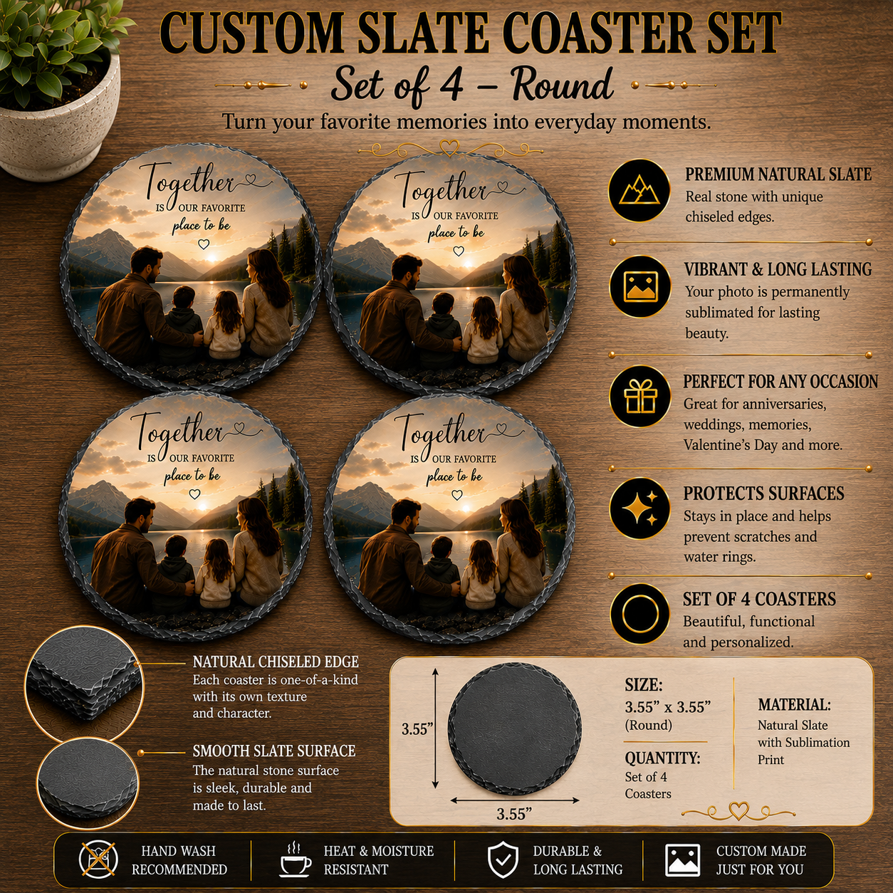Customizable Rock Slate and Coasters