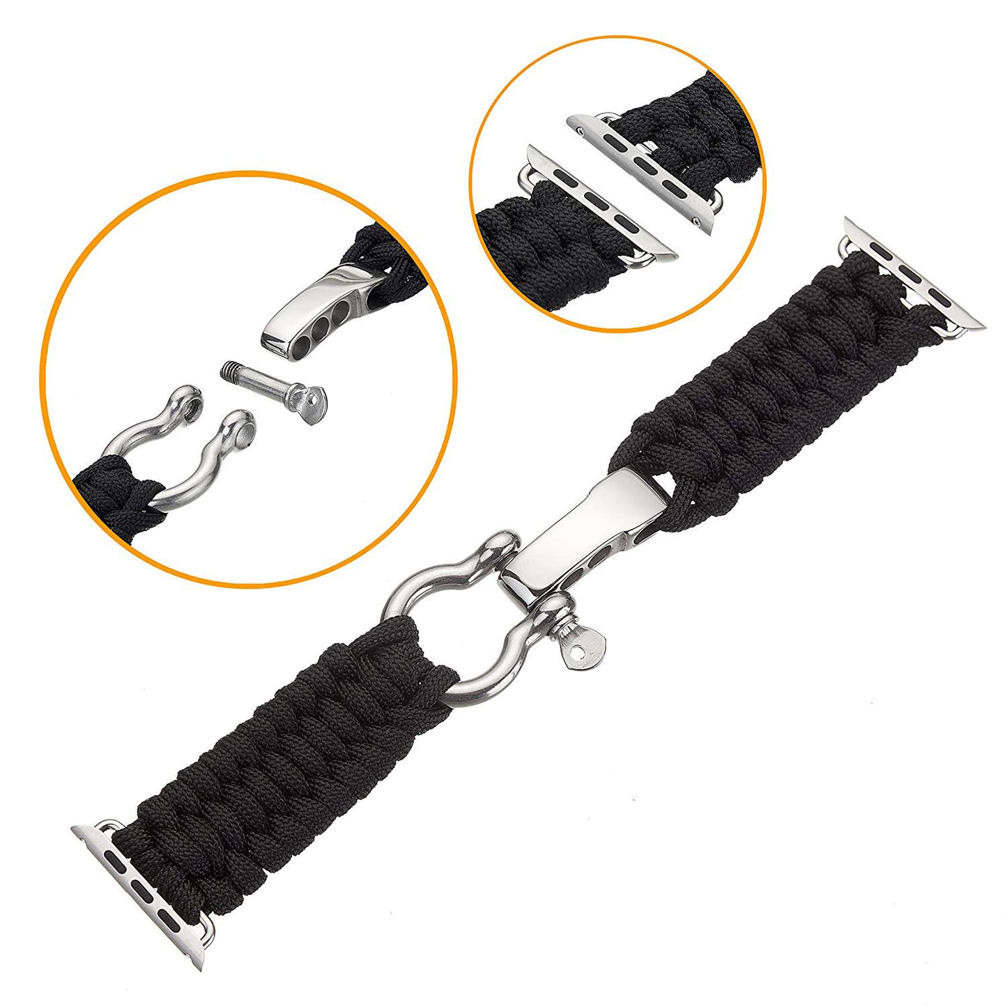 Apple Watch 7 Paracord Woven Strap with Steel Buckle