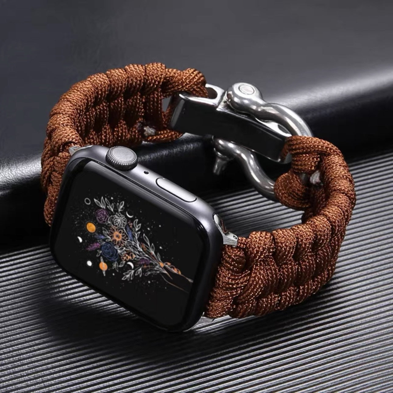Apple Watch 7 Paracord Woven Strap with Steel Buckle