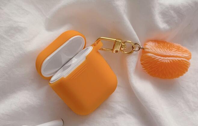 Korean Orange AirPods Silicone Case for Wireless Earbuds