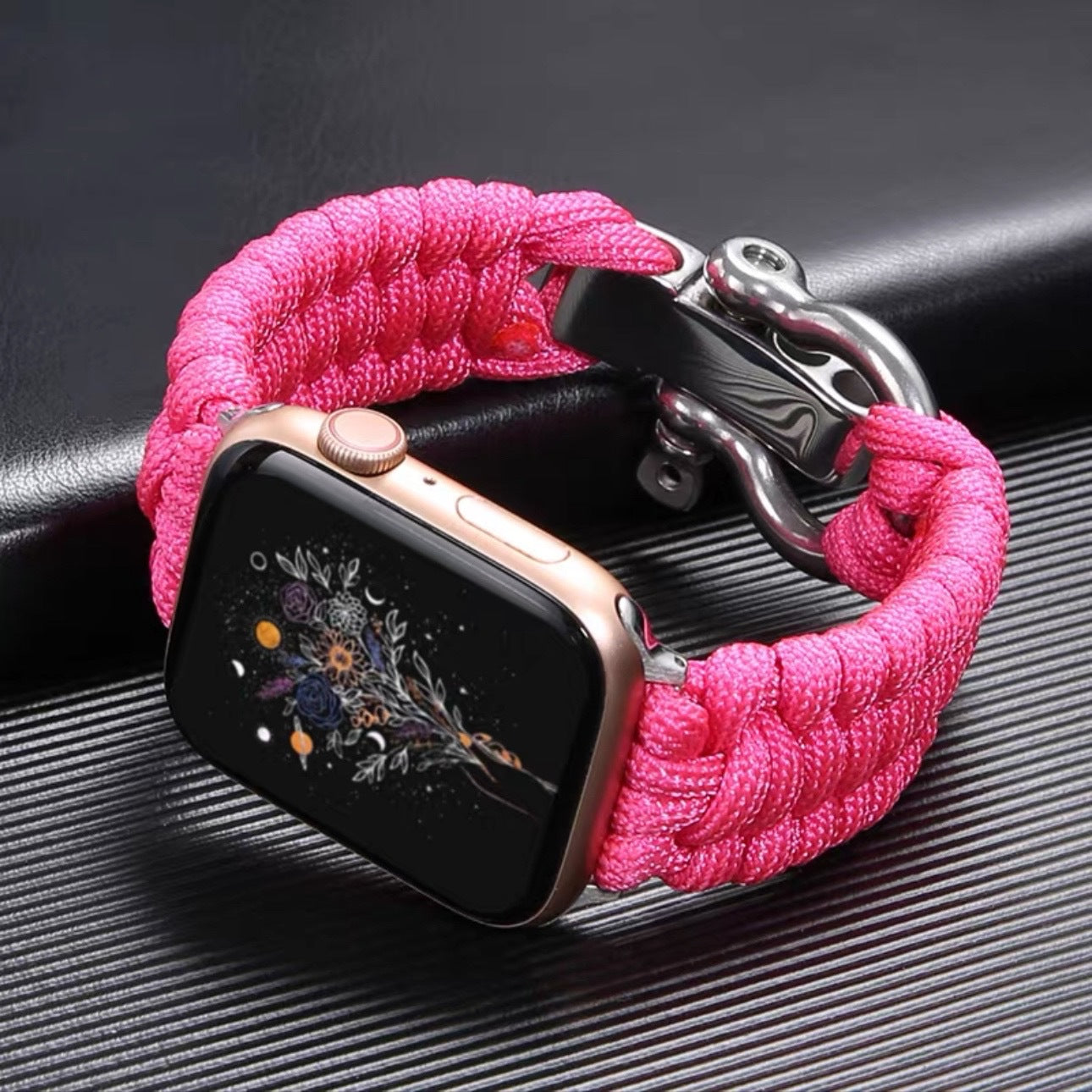 Apple Watch 7 Paracord Woven Strap with Steel Buckle