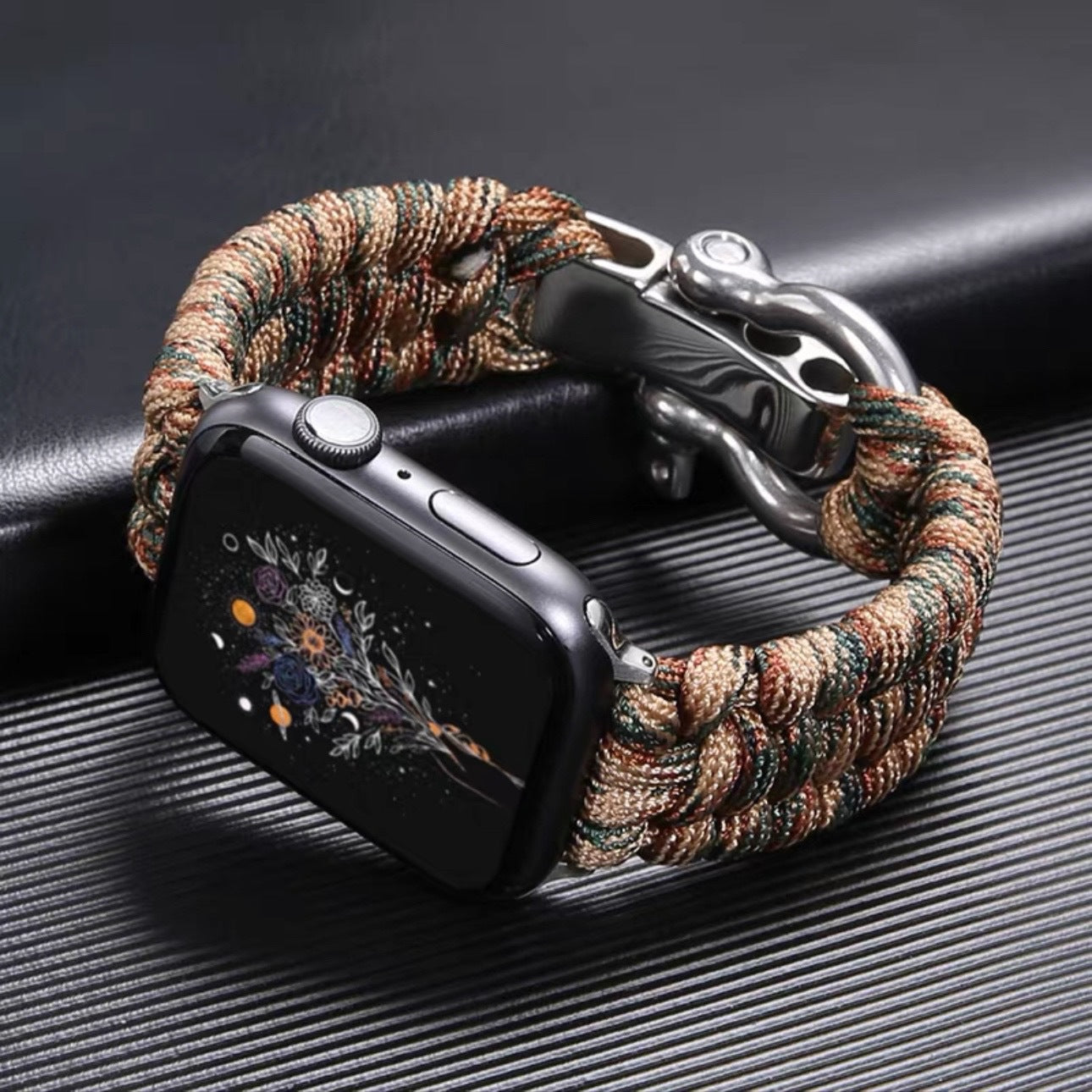 Apple Watch 7 Paracord Woven Strap with Steel Buckle