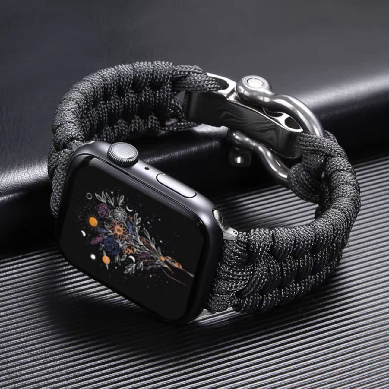 Apple Watch 7 Paracord Woven Strap with Steel Buckle